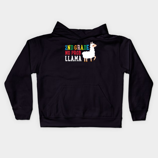 2nd Grade No Prob Llama Back To School Education Girl Gift Kids Hoodie by FONSbually